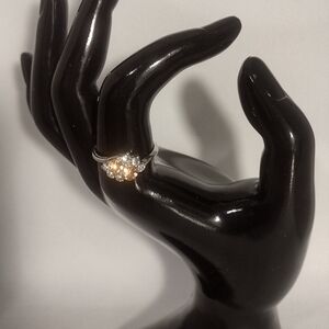 Peach Cluster Silver Ring